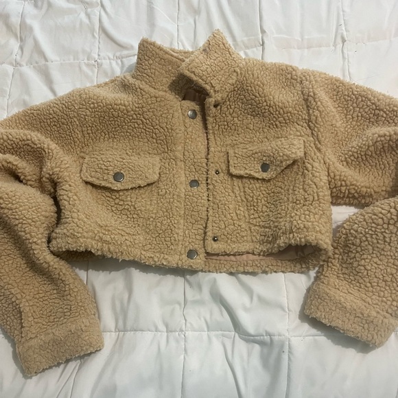 Emory Park Cropped Fleece Jacket worn once excellent condition size S - Picture 1 of 3